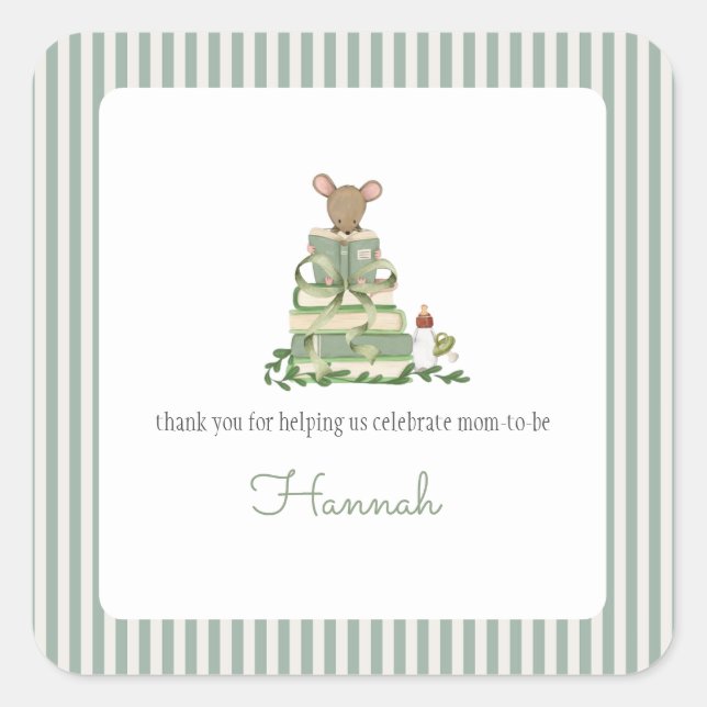 A New Chapter Baby Shower Square Sticker (Front)