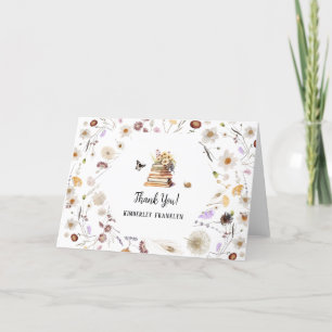 A New Chapter Baby Shower Storybook Wildflower Thank You Card
