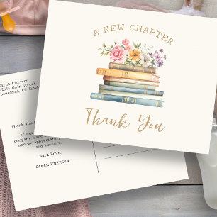 A New Chapter Baby Shower Thank You Postcard
