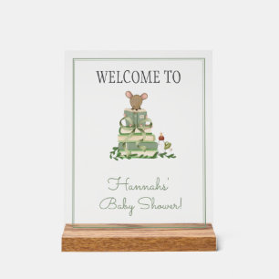 A New Chapter Baby Shower Welcome Acrylic Sign