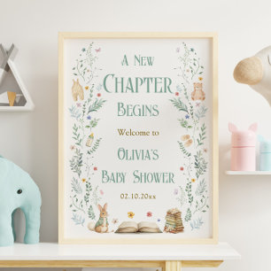 A New Chapter Baby Shower Welcome  Poster