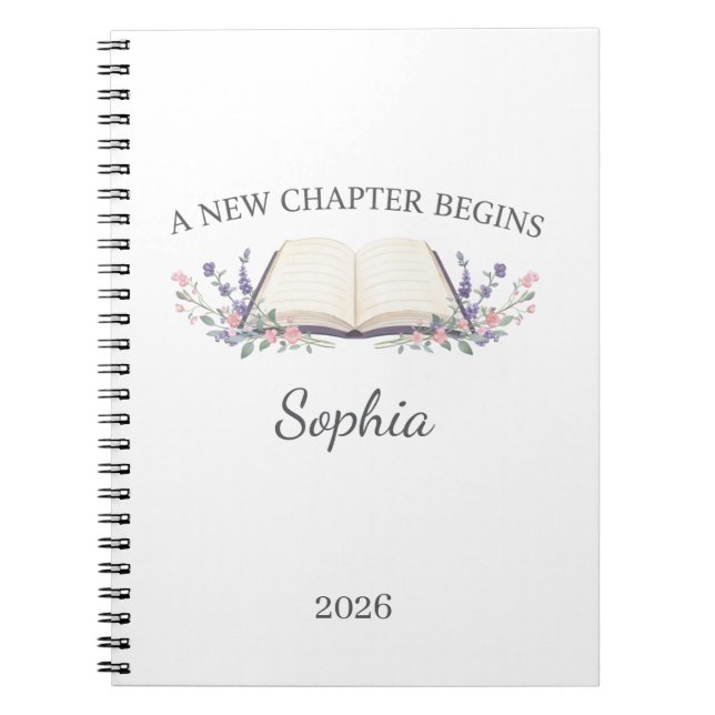 A New Chapter Begins 2026 Personalised Notebook (Front)