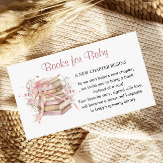 A New Chapter Begins Baby Shower Books for Baby Enclosure Card
