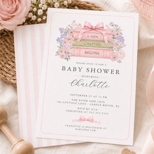 A New Chapter Begins Baby Shower Invitation (Creator Uploaded)