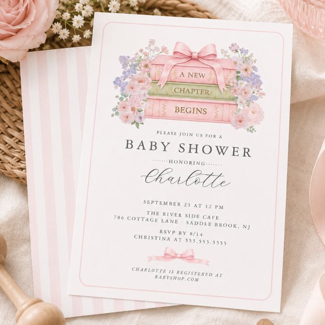 A New Chapter Begins Baby Shower Invitation (Creator Uploaded)