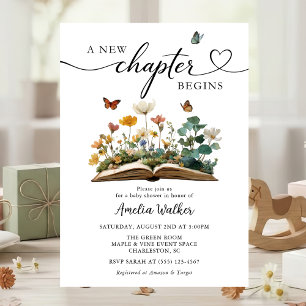 A New Chapter Begins Baby Shower Invitation