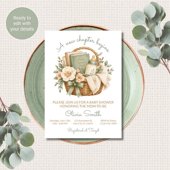 A New Chapter Begins Baby Shower Invitation (Creator Uploaded)