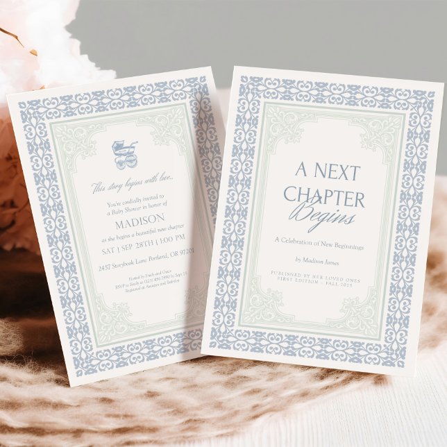 A New Chapter Begins Baby Shower Invitation (Creator Uploaded)