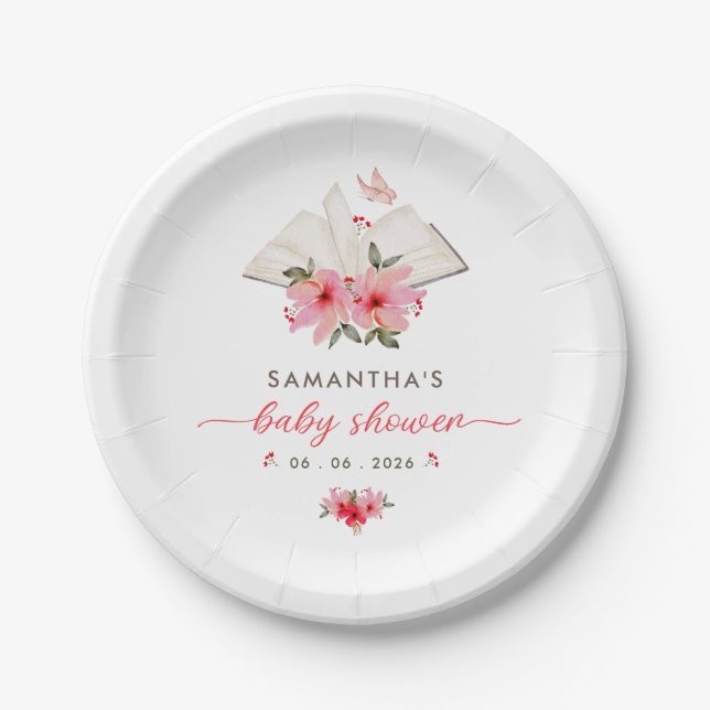 A new chapter begins  baby shower  paper plate (Front)