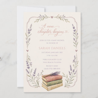 A New Chapter Begins Book Baby Shower Invitation