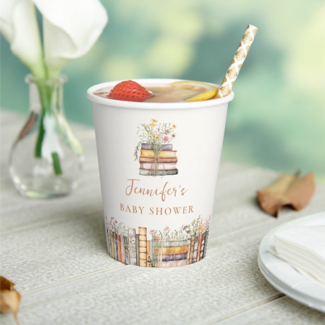 A New Chapter Begins Book Baby Shower Paper Cups (Insitu)