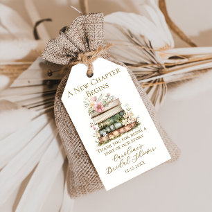 A New Chapter Begins Book Bridal Shower Gift Tags