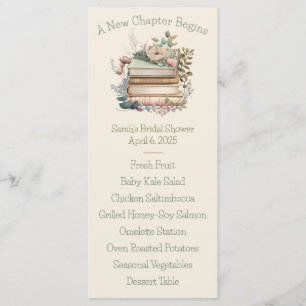 A New Chapter Begins Book Bridal Shower Menu