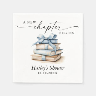 A New Chapter Begins, Book Theme Baby Shower Napkin
