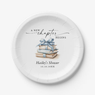A New Chapter Begins, Book Theme Baby Shower Paper Plate