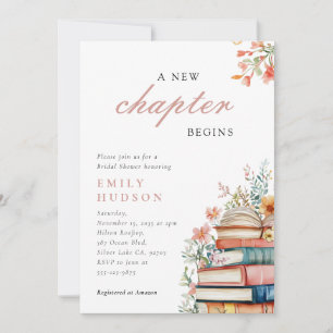 A New Chapter Begins Books Bridal Shower Invitation