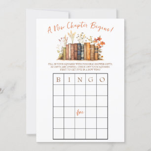 A New Chapter Begins! Bridal Shower BINGO game Invitation