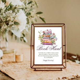 A New Chapter begins bridal shower Book Hunt Sign