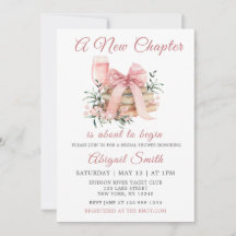 A NEW CHAPTER BEGINS BRIDAL SHOWER Invitation