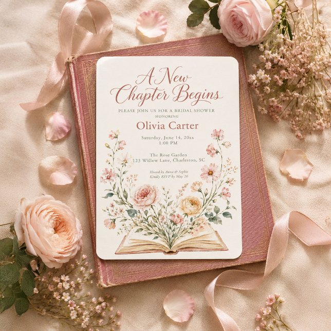 A New Chapter Begins Bridal Shower Invitation (Creator Uploaded)