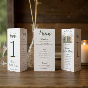 A New Chapter Begins! Bridal Shower Menu Trifold