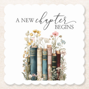 A New Chapter Begins Bridal Shower Napkins Paper Coaster