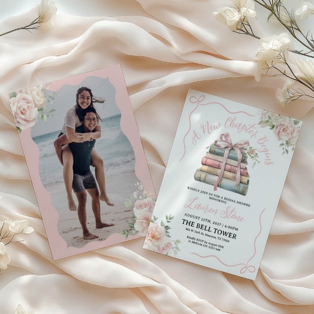 A New Chapter Begins Bridal Shower Photo Invitation (Creator Uploaded)