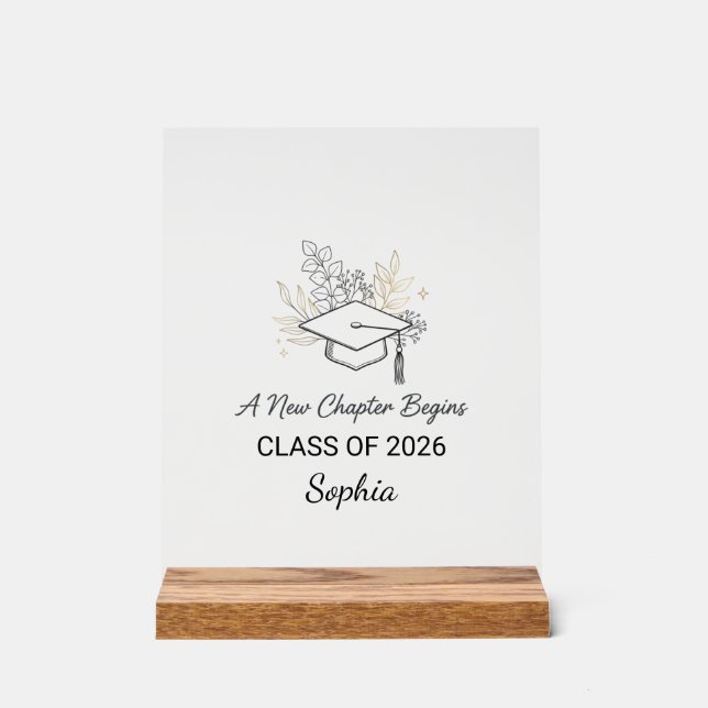 A New Chapter Begins Class of 2026 Personalised Acrylic Sign (Front)