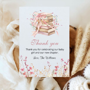 A New Chapter Begins Coquette Books Baby Shower Thank You Card
