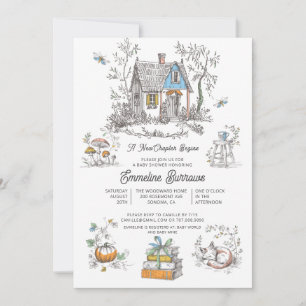 A New Chapter Begins Cottagecore Baby Shower Invitation