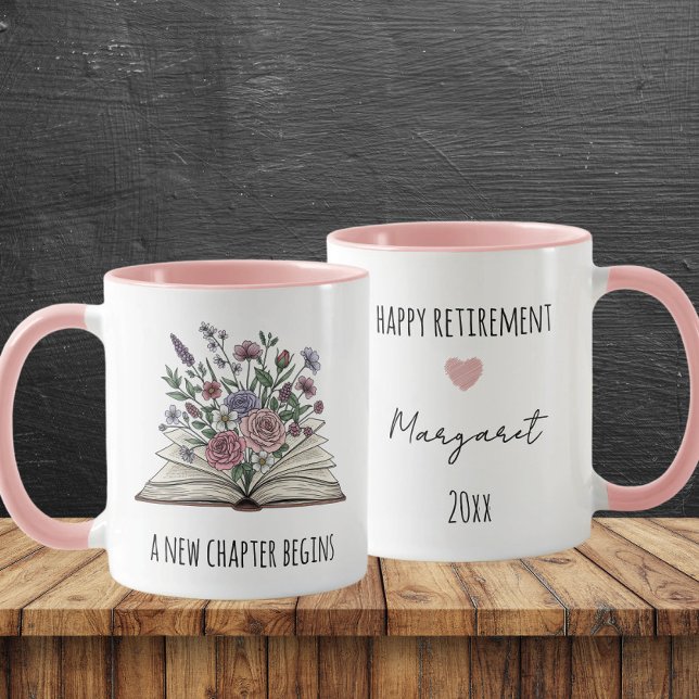 A New Chapter Begins Custom Floral Retirement Mug (Creator Uploaded)