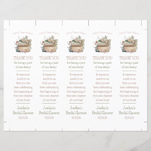 A New Chapter Begins!  Floral Books Bookmark Favou