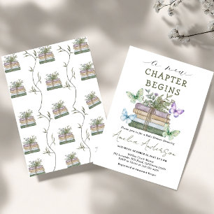 A New Chapter Begins Floral Storybook Baby Shower  Invitation