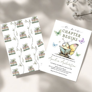 A New Chapter Begins Floral Storybook Baby Shower  Invitation