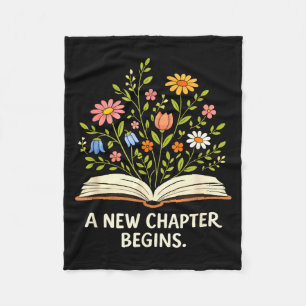 A new chapter begins inspiring readers library fleece blanket