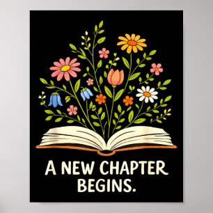 A new chapter begins inspiring readers library poster