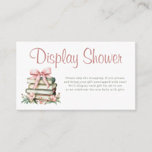 A New Chapter Begins Pink Bow Display Baby Shower Enclosure Card