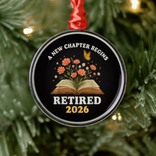 A New Chapter Begins Retired 2026 Metal Ornament