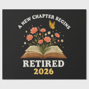 A New Chapter Begins Retired 2026 Wrapping Paper