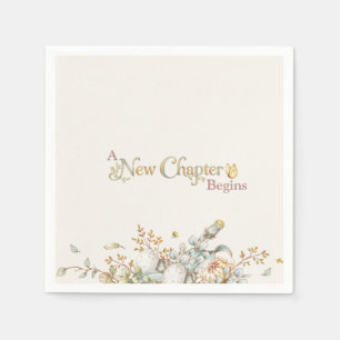 A New Chapter Begins Rustic Botanicals Baby Shower Napkin