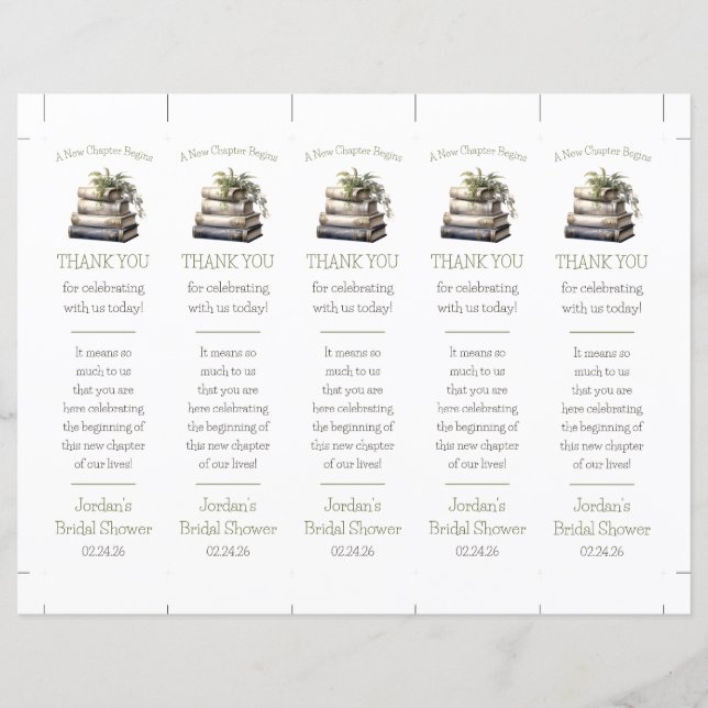 A New Chapter Begins! Stacked Books Bookmark Favou (Front)