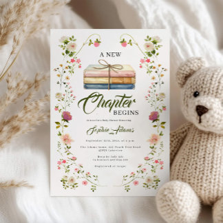 A New Chapter Begins Storybook Baby Shower Invitation