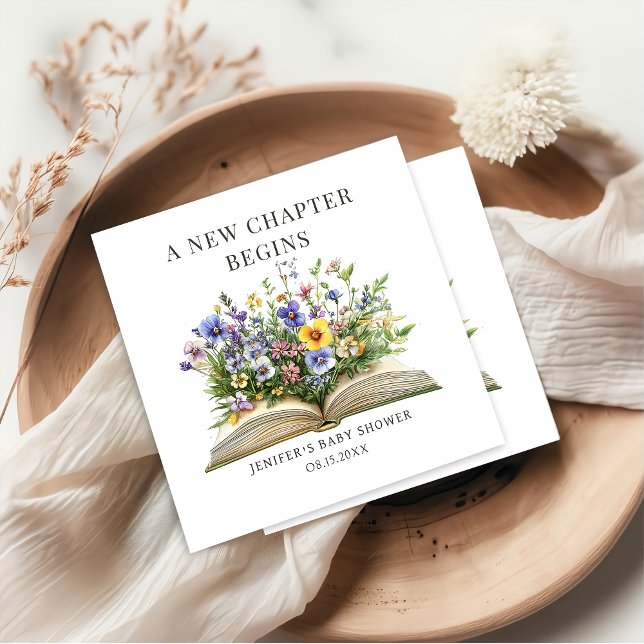 A New Chapter Begins Storybook Baby Shower Napkins (Creator Uploaded)