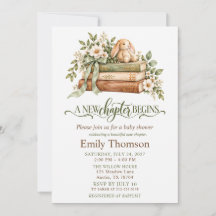 A New Chapter Begins Storybook Bunny Baby Shower