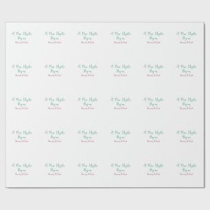 a new chapter begins wedding couple name green mar wrapping paper