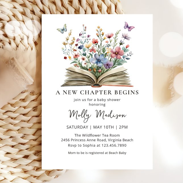 A New Chapter Begins Wildflower Baby Shower Invitation (Creator Uploaded)