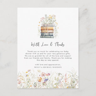 A New Chapter Begins Wildflower Baby Shower  Postcard