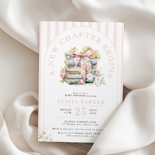 A new chapter begins wildflower girl baby shower invitation