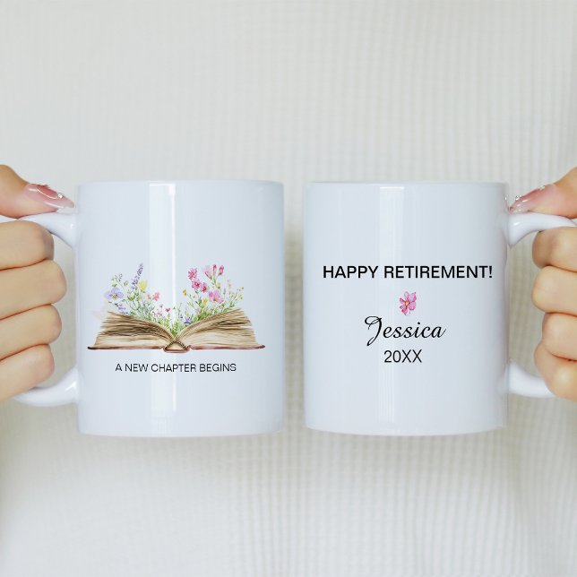 A New Chapter Begins with Wildflowers Retirement Coffee Mug (Creator Uploaded)