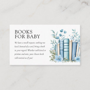 A New Chapter Blue Baby Shower Books Enclosure Card